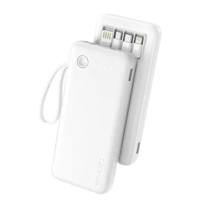 37W Fast Charging 10000mAh Power Bank with LED light with USB/Type-C/ IP/Micro cable for phones