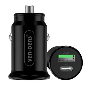 USB + Type-C Ports PD 20W Fast Charging Mini Car Charger Smart Portable Universal Compatibility