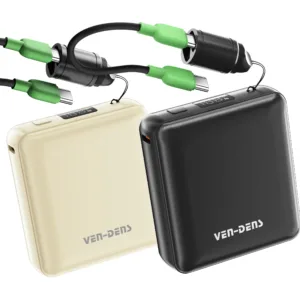 Fast Charging 10000mAh black high capacity lightweight power bank with digital display