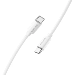 27W Fast Charging Type-C to Lightning Data Cable (1M) Soft Silicone with ABS Connectors Lightweight Charging Cable (White)