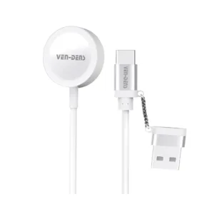 5W Fast Charging 2 in 1 Wireless Charger for iWatch with USB-A/USB-C Port