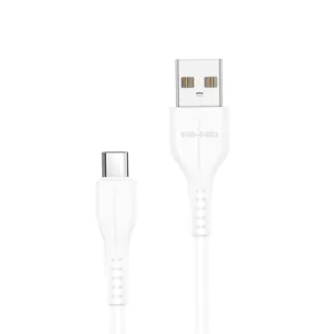 USB-A to Type-C Fast Charging Data Cable (1M) TPE Durable High-Speed Charging Cable (White)