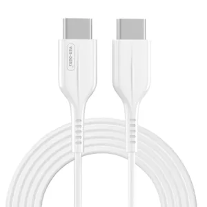 60W Fast Charging Type-C to Type-C Data Cable (1M) TPE Durable USB-C Charging Cable for Smartphones, Tablets and Laptops (White)