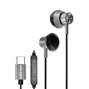 Type-C Wired Earbuds with Microphone Lightweight In-Ear Earphones with HD Bass