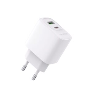 20W Fast Charging EU Travel Charger with USB-A and Type-C Port