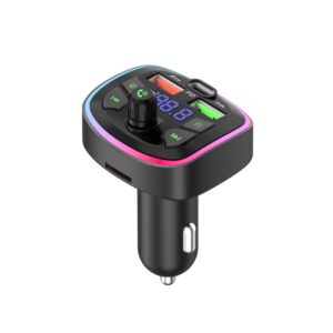 USB + Type-C Fast Charger Bluetooth 5.0 FM Transmitter for Car Wireless Adapter Music Player