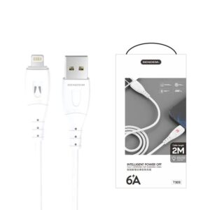 SENDEM T30S 2 Meter 6A Intelligent Power Off Fully Compatible Fast Charging Cable For  USB-A to Lightning